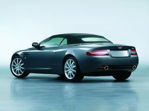 Превью обои aston martin, db9, 2004, синий, вид сбоку, авто, астон мартин, отражение