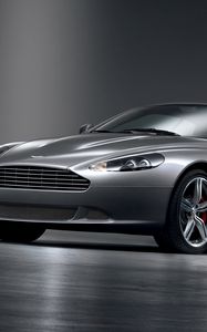 Превью обои aston martin, db9, 2008, серый металлик, вид сбоку, стиль, астон мартин, авто