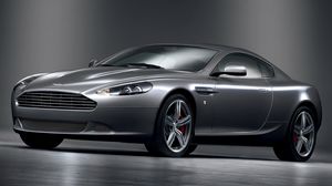 Превью обои aston martin, db9, 2008, серый металлик, вид сбоку, стиль, астон мартин, авто