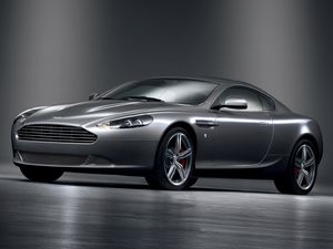 Превью обои aston martin, db9, 2008, серый металлик, вид сбоку, стиль, астон мартин, авто