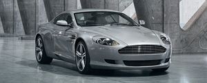 Превью обои aston martin, db9, 2008, серый металлик, вид спереди, стиль, авто, отражение