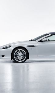 Превью обои aston martin, db9, 2008, белый, вид сбоку, стиль, авто