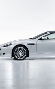 Превью обои aston martin, db9, 2008, белый, вид сбоку, стиль, авто