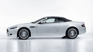 Превью обои aston martin, db9, 2008, белый, вид сбоку, стиль, авто