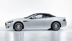 Превью обои aston martin, db9, 2008, белый, вид сбоку, стиль, авто