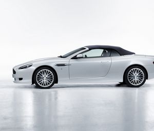 Превью обои aston martin, db9, 2008, белый, вид сбоку, стиль, авто