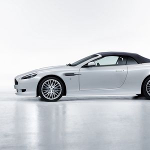 Превью обои aston martin, db9, 2008, белый, вид сбоку, стиль, авто