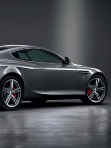 Превью обои aston martin, db9, 2008, серый металлик, вид сбоку, стиль, спорт, астон мартин, авто