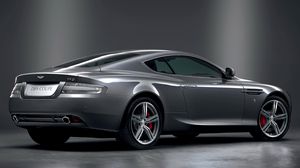 Превью обои aston martin, db9, 2008, серый металлик, вид сбоку, стиль, спорт, астон мартин, авто