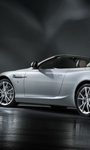 Превью обои aston martin, db9, 2010, белый, вид сбоку, стиль, астон мартин, авто, отражение