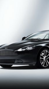 Превью обои aston martin, db9, 2010, черный, вид сбоку, стиль, авто