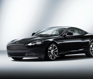 Превью обои aston martin, db9, 2010, черный, вид сбоку, стиль, авто