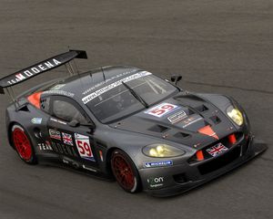 Превью обои aston martin, dbr9, 2005, черный, вид сверху, стиль, спорт, астон мартин, авто, гоночный болид, асфальт