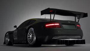 Превью обои aston martin, dbr9, 2005, черный, вид сбоку, стиль, спорт, астон мартин, авто