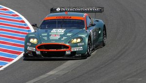 Превью обои aston martin, dbr9, 2005, зеленый, вид спереди, стиль, спорт, астон мартин, авто, гоночный болид, асфальт