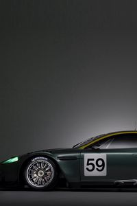 Превью обои aston martin, dbr9, 2005, зеленый, вид сбоку, матовый, стиль, спорт, астон мартин, авто