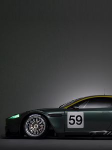 Превью обои aston martin, dbr9, 2005, зеленый, вид сбоку, матовый, стиль, спорт, астон мартин, авто