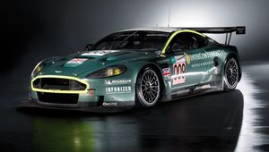 Превью обои aston martin, dbr9, 2007, зеленый, вид сбоку, стиль, спорт, авто