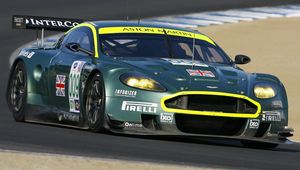 Превью обои aston martin, dbr9, 2007, зеленый, вид спереди, стиль, астон мартин, спорт, авто, гоночный болид, асфальт