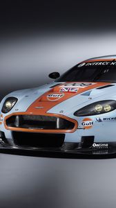 Превью обои aston martin, dbr9, 2008, белый, вид спереди, стиль, астон мартин, авто, спорт