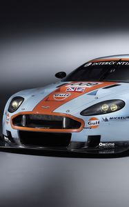 Превью обои aston martin, dbr9, 2008, белый, вид спереди, стиль, астон мартин, авто, спорт