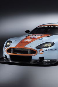 Превью обои aston martin, dbr9, 2008, белый, вид спереди, стиль, астон мартин, авто, спорт