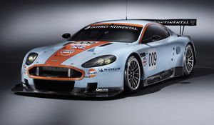 Превью обои aston martin, dbr9, 2008, белый, вид спереди, стиль, астон мартин, авто, спорт