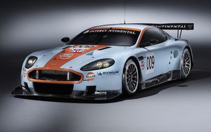 Превью обои aston martin, dbr9, 2008, белый, вид спереди, стиль, астон мартин, авто, спорт