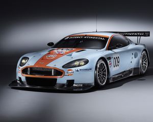 Превью обои aston martin, dbr9, 2008, белый, вид спереди, стиль, астон мартин, авто, спорт