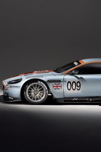 Превью обои aston martin, dbr9, 2008, белый, вид сбоку, стиль, спорт, астон мартин, авто