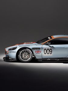 Превью обои aston martin, dbr9, 2008, белый, вид сбоку, стиль, спорт, астон мартин, авто