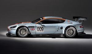 Превью обои aston martin, dbr9, 2008, белый, вид сбоку, стиль, спорт, астон мартин, авто