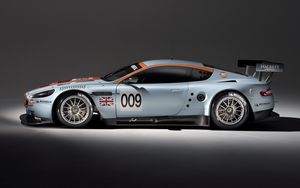 Превью обои aston martin, dbr9, 2008, белый, вид сбоку, стиль, спорт, астон мартин, авто