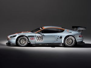 Превью обои aston martin, dbr9, 2008, белый, вид сбоку, стиль, спорт, астон мартин, авто