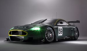 Превью обои aston martin, dbr9, черный, вид спереди, стиль, астон мартин, спорт, авто