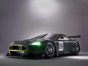 Превью обои aston martin, dbr9, черный, вид спереди, стиль, астон мартин, спорт, авто