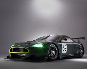 Превью обои aston martin, dbr9, черный, вид спереди, стиль, астон мартин, спорт, авто