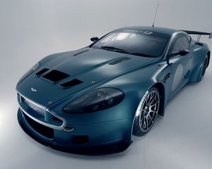 Превью обои aston martin, dbrs9, 2005, зеленый, вид спереди, стиль, авто, спорт