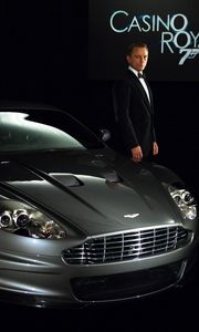 Превью обои aston martin, dbs, 2006, серый, вид спереди, стиль, астон мартин, авто