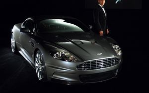 Превью обои aston martin, dbs, 2006, серый, вид спереди, стиль, астон мартин, авто