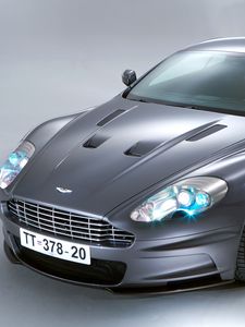 Превью обои aston martin, dbs, 2006, серый, вид спереди, авто, астон мартин