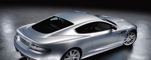 Превью обои aston martin, dbs, 2008, серебряный металлик, вид сверху, стиль, астон мартин, авто