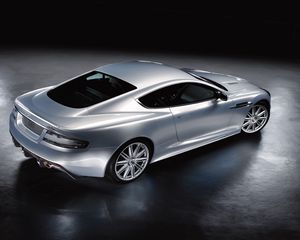 Превью обои aston martin, dbs, 2008, серебряный металлик, вид сверху, стиль, астон мартин, авто