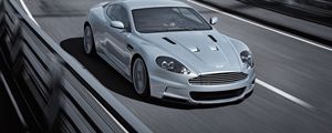 Превью обои aston martin, dbs, 2008, серый, вид спереди, авто, астон мартин, мост