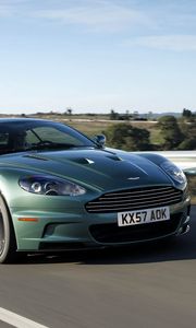 Превью обои aston martin, dbs, 2008, зеленый, вид спереди, авто, астон мартин, скорость