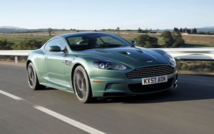 Превью обои aston martin, dbs, 2008, зеленый, вид спереди, авто, астон мартин, скорость