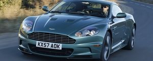 Превью обои aston martin, dbs, 2008, зеленый, вид спереди, авто, астон мартин, скорость