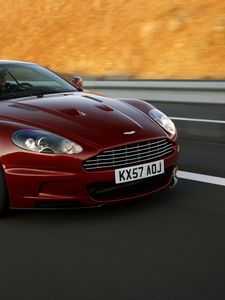 Превью обои aston martin, dbs, 2008, красный, вид спереди, стиль, астон мартин, авто