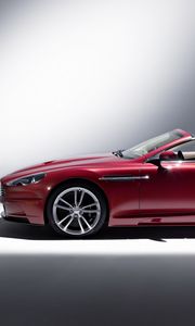 Превью обои aston martin, dbs, 2009, красный, вид сбоку, стиль, астон мартин, авто