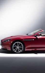 Превью обои aston martin, dbs, 2009, красный, вид сбоку, стиль, астон мартин, авто